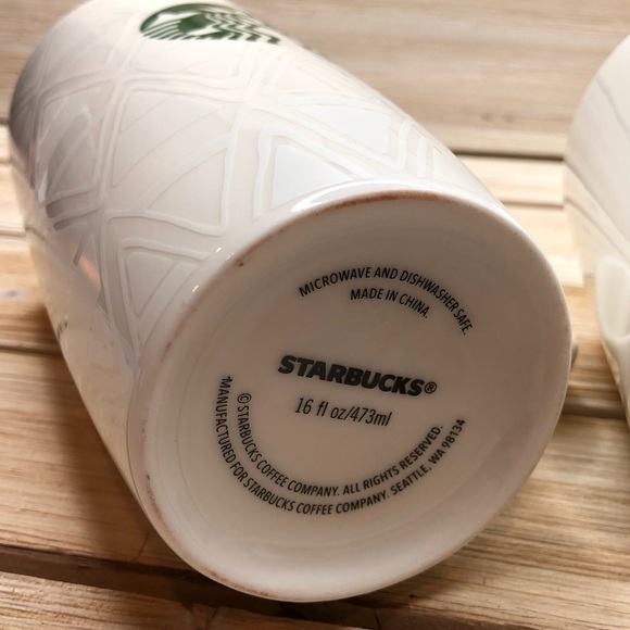 Set of 3 white Starbucks mugs - Picture 7 of 11